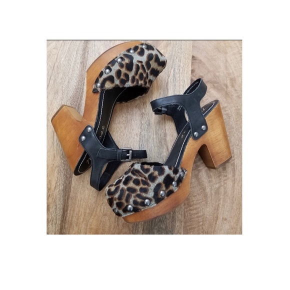 Free People Shoes - Matisse for Free People Leopard Print Clog Heels